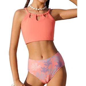 image:imageGRACE KARIN Teen Girls Swimsuits Two Piece Bikini Sets Bathing Suit Girl Swimwear Size 614Orange Pink
