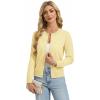 image:imageGRACE KARIN Womens Cropped Cardigan Sweaters Trendy Lightweight Shrugs Button Up Long Sleeve Knit TopsButter Yellow