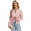 image:imageGRACE KARIN Womens Cropped Cardigan Sweaters Trendy Lightweight Shrugs Button Up Long Sleeve Knit TopsDusty Pink