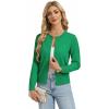 image:imageGRACE KARIN Womens Cropped Cardigan Sweaters Trendy Lightweight Shrugs Button Up Long Sleeve Knit TopsGreen