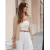 image:imageGRACE KARIN Womens Cropped Cardigan Sweaters Trendy Lightweight Shrugs Button Up Long Sleeve Knit TopsKhaki