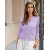 image:imageGRACE KARIN Womens Cropped Cardigan Sweaters Trendy Lightweight Shrugs Button Up Long Sleeve Knit TopsLight Purple