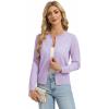 image:imageGRACE KARIN Womens Cropped Cardigan Sweaters Trendy Lightweight Shrugs Button Up Long Sleeve Knit TopsLight Purple