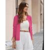 image:imageGRACE KARIN Womens Cropped Cardigan Sweaters Trendy Lightweight Shrugs Button Up Long Sleeve Knit TopsRose Red