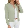 image:imageGRACE KARIN Womens Cropped Cardigan Sweaters Trendy Lightweight Shrugs Button Up Long Sleeve Knit TopsLight Green