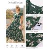 image:imageGRACE KARIN 2026 Women Summer DressMaxi Short Sleeve Floral DressesSemi Formal Flowy Wedding Guest Dress with PocketDark Green With White Flowers
