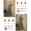 image:imageGRACE KARIN 2026 Women Summer DressMaxi Short Sleeve Floral DressesSemi Formal Flowy Wedding Guest Dress with PocketDark Green With White Flowers