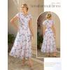 image:imageGRACE KARIN 2026 Women Summer DressMaxi Short Sleeve Floral DressesSemi Formal Flowy Wedding Guest Dress with PocketWhite With Pink Blue Flowers