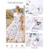 image:imageGRACE KARIN 2026 Women Summer DressMaxi Short Sleeve Floral DressesSemi Formal Flowy Wedding Guest Dress with PocketWhite With Pink Blue Flowers