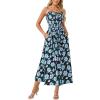 image:imageGRACE KARIN 2026 Womens Hawaiian Midi Sundress Summer Vacation Spaghetti Floral Clothes Boho Casual Dresses with PocketsBlue Black Floral