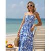 image:imageGRACE KARIN 2026 Womens Hawaiian Midi Sundress Summer Vacation Spaghetti Floral Clothes Boho Casual Dresses with PocketsBlue Floral