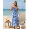 image:imageGRACE KARIN 2026 Womens Hawaiian Midi Sundress Summer Vacation Spaghetti Floral Clothes Boho Casual Dresses with PocketsBlue Floral