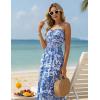 image:imageGRACE KARIN 2026 Womens Hawaiian Midi Sundress Summer Vacation Spaghetti Floral Clothes Boho Casual Dresses with PocketsBlue Floral