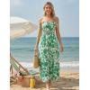 image:imageGRACE KARIN 2026 Womens Hawaiian Midi Sundress Summer Vacation Spaghetti Floral Clothes Boho Casual Dresses with PocketsGreen Floral