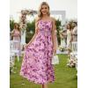 image:imageGRACE KARIN 2026 Womens Hawaiian Midi Sundress Summer Vacation Spaghetti Floral Clothes Boho Casual Dresses with PocketsPurple Floral