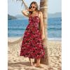 image:imageGRACE KARIN 2026 Womens Hawaiian Midi Sundress Summer Vacation Spaghetti Floral Clothes Boho Casual Dresses with PocketsRed Black Floral