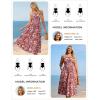 image:imageGRACE KARIN 2026 Womens Hawaiian Midi Sundress Summer Vacation Spaghetti Floral Clothes Boho Casual Dresses with PocketsRed Floral