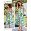 image:imageGRACE KARIN 2026 Womens Hawaiian Midi Sundress Summer Vacation Spaghetti Floral Clothes Boho Casual Dresses with PocketsYellow Green Blue Floral