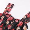 image:imageGRACE KARIN 2026 Womens Summer Floral Wedding Guest DressBeach Flowy A Line Maxi Off Shoulder Bridesmaid DressesBlack Red Rose