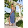 image:imageGRACE KARIN 2026 Womens Summer Floral Wedding Guest DressBeach Flowy A Line Maxi Off Shoulder Bridesmaid DressesBlue Gray