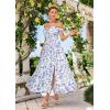 image:imageGRACE KARIN 2026 Womens Summer Floral Wedding Guest DressBeach Flowy A Line Maxi Off Shoulder Bridesmaid DressesBlue Hydrangea