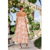 image:imageGRACE KARIN 2026 Womens Summer Floral Wedding Guest DressBeach Flowy A Line Maxi Off Shoulder Bridesmaid DressesFloral Pink