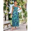 image:imageGRACE KARIN 2026 Womens Summer Floral Wedding Guest DressBeach Flowy A Line Maxi Off Shoulder Bridesmaid DressesGreen Blue