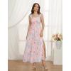image:imageGRACE KARIN 2026 Womens Summer Floral Wedding Guest DressBeach Flowy A Line Maxi Off Shoulder Bridesmaid DressesLight Blue Pink