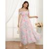 image:imageGRACE KARIN 2026 Womens Summer Floral Wedding Guest DressBeach Flowy A Line Maxi Off Shoulder Bridesmaid DressesLight Blue Pink