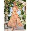 image:imageGRACE KARIN 2026 Womens Summer Floral Wedding Guest DressBeach Flowy A Line Maxi Off Shoulder Bridesmaid DressesLight Orange Red