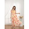 image:imageGRACE KARIN 2026 Womens Summer Floral Wedding Guest DressBeach Flowy A Line Maxi Off Shoulder Bridesmaid DressesLight Orange Red