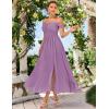 image:imageGRACE KARIN 2026 Womens Summer Floral Wedding Guest DressBeach Flowy A Line Maxi Off Shoulder Bridesmaid DressesLilac