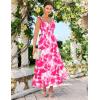 image:imageGRACE KARIN 2026 Womens Summer Floral Wedding Guest DressBeach Flowy A Line Maxi Off Shoulder Bridesmaid DressesPink Watercolour