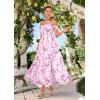 image:imageGRACE KARIN 2026 Womens Summer Floral Wedding Guest DressBeach Flowy A Line Maxi Off Shoulder Bridesmaid DressesPink White
