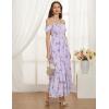 image:imageGRACE KARIN 2026 Womens Summer Floral Wedding Guest DressBeach Flowy A Line Maxi Off Shoulder Bridesmaid DressesPurple Floral