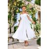 image:imageGRACE KARIN 2026 Womens Summer Floral Wedding Guest DressBeach Flowy A Line Maxi Off Shoulder Bridesmaid DressesWhite