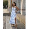 image:imageGRACE KARIN 2026 Womens Summer Floral Wedding Guest DressBeach Flowy A Line Maxi Off Shoulder Bridesmaid DressesWhiteblue Floral