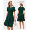 image:imageGRACE KARIN Church Dresses for Women 2026 Short Sleeve A Line Work Dresses Fit and Flare Dress with PocketsDark Green