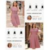 image:imageGRACE KARIN Church Dresses for Women 2026 Short Sleeve A Line Work Dresses Fit and Flare Dress with PocketsGray Pink