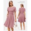 image:imageGRACE KARIN Church Dresses for Women 2026 Short Sleeve A Line Work Dresses Fit and Flare Dress with PocketsGray Pink