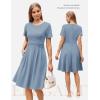image:imageGRACE KARIN Church Dresses for Women 2026 Short Sleeve A Line Work Dresses Fit and Flare Dress with PocketsLight Blue