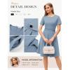 image:imageGRACE KARIN Church Dresses for Women 2026 Short Sleeve A Line Work Dresses Fit and Flare Dress with PocketsLight Blue