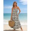 image:imageGRACE KARIN Summer Dresses for Women 2026 VacationSmocked Floral Maxi DressBoho Beach Sundress with Pocket Fashion ClothingBeige Black