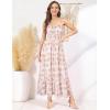 image:imageGRACE KARIN Summer Dresses for Women 2026 VacationSmocked Floral Maxi DressBoho Beach Sundress with Pocket Fashion ClothingBeige Floral