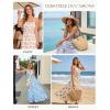image:imageGRACE KARIN Summer Dresses for Women 2026 VacationSmocked Floral Maxi DressBoho Beach Sundress with Pocket Fashion ClothingBeige Flower