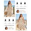 image:imageGRACE KARIN Summer Dresses for Women 2026 VacationSmocked Floral Maxi DressBoho Beach Sundress with Pocket Fashion ClothingBeige Flower