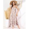 image:imageGRACE KARIN Summer Dresses for Women 2026 VacationSmocked Floral Maxi DressBoho Beach Sundress with Pocket Fashion ClothingBeige Vine