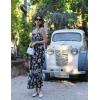 image:imageGRACE KARIN Summer Dresses for Women 2026 VacationSmocked Floral Maxi DressBoho Beach Sundress with Pocket Fashion ClothingBlack Vine