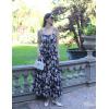 image:imageGRACE KARIN Summer Dresses for Women 2026 VacationSmocked Floral Maxi DressBoho Beach Sundress with Pocket Fashion ClothingBlack Vine