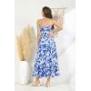 image:imageGRACE KARIN Summer Dresses for Women 2026 VacationSmocked Floral Maxi DressBoho Beach Sundress with Pocket Fashion ClothingBlue
